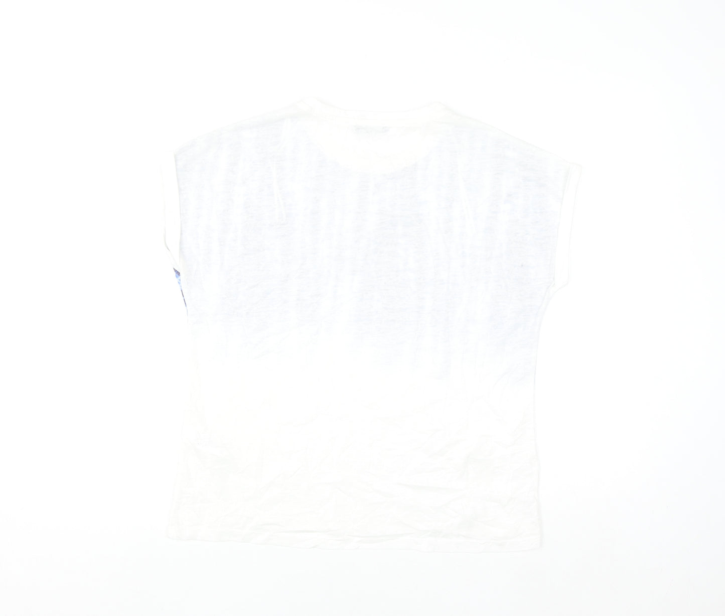 M&Co Women's Blue Sleeveless Geometric T-Shirt Size 12