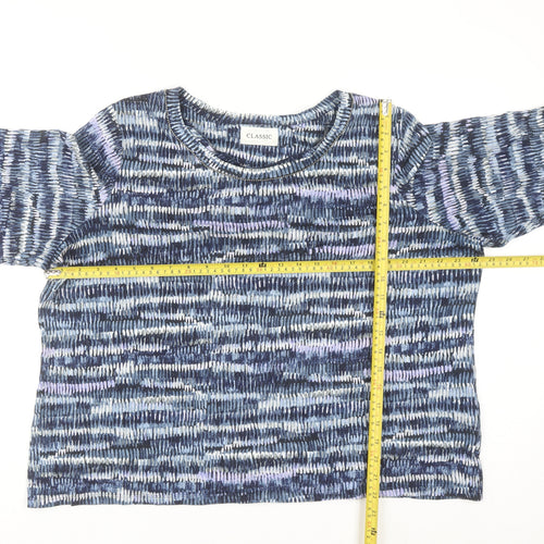 Marks and Spencer Women Blue Multicoloured Classic 3/4 Sleeve Top Size 22
