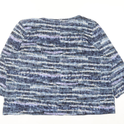 Marks and Spencer Women Blue Multicoloured Classic 3/4 Sleeve Top Size 22