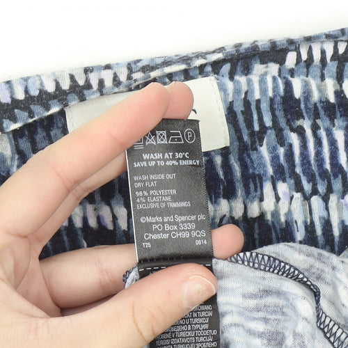 Marks and Spencer Women Blue Multicoloured Classic 3/4 Sleeve Top Size 22
