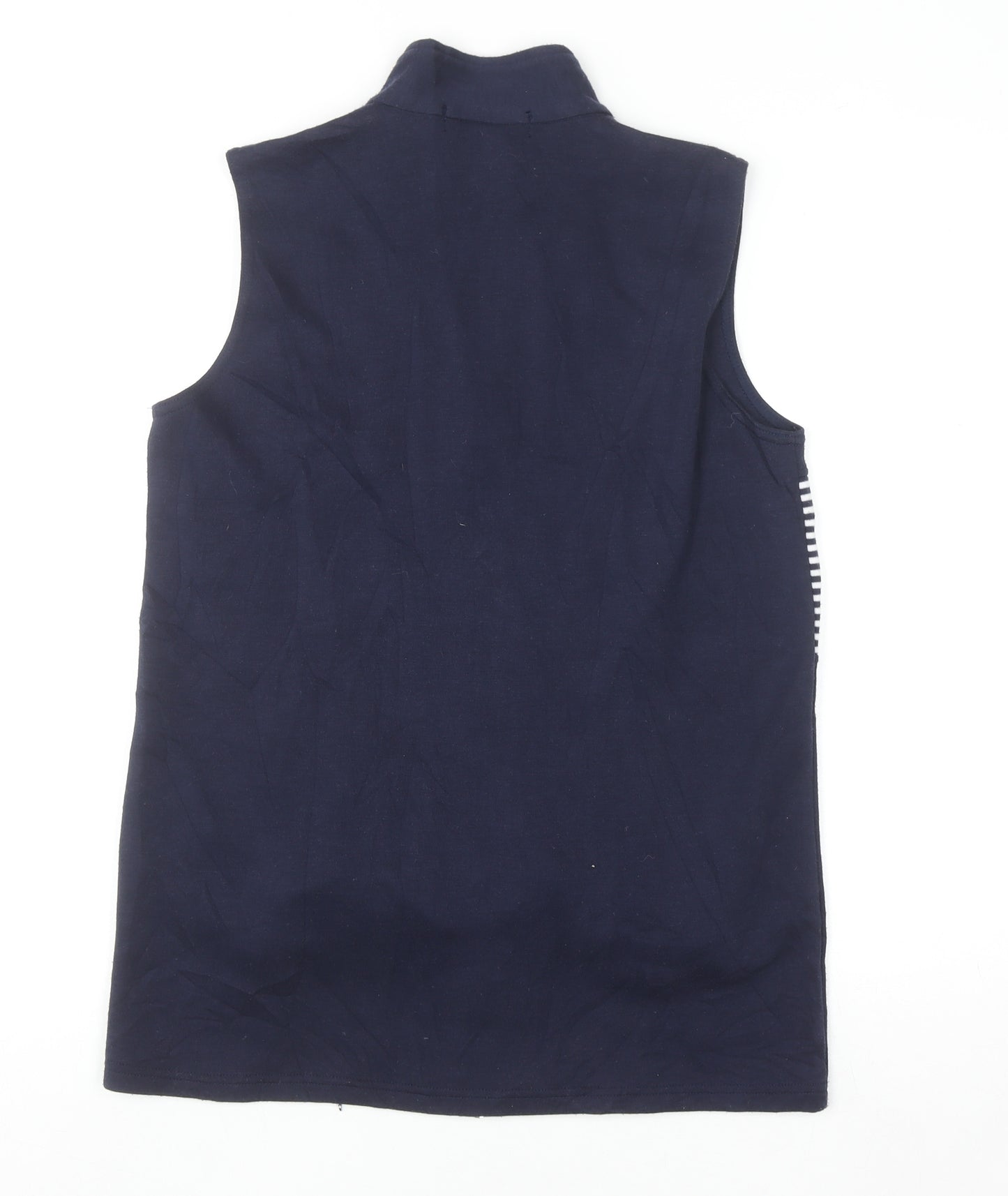 Alexara Women's Blue Striped Nautical Sleeveless Waistcoat Size S