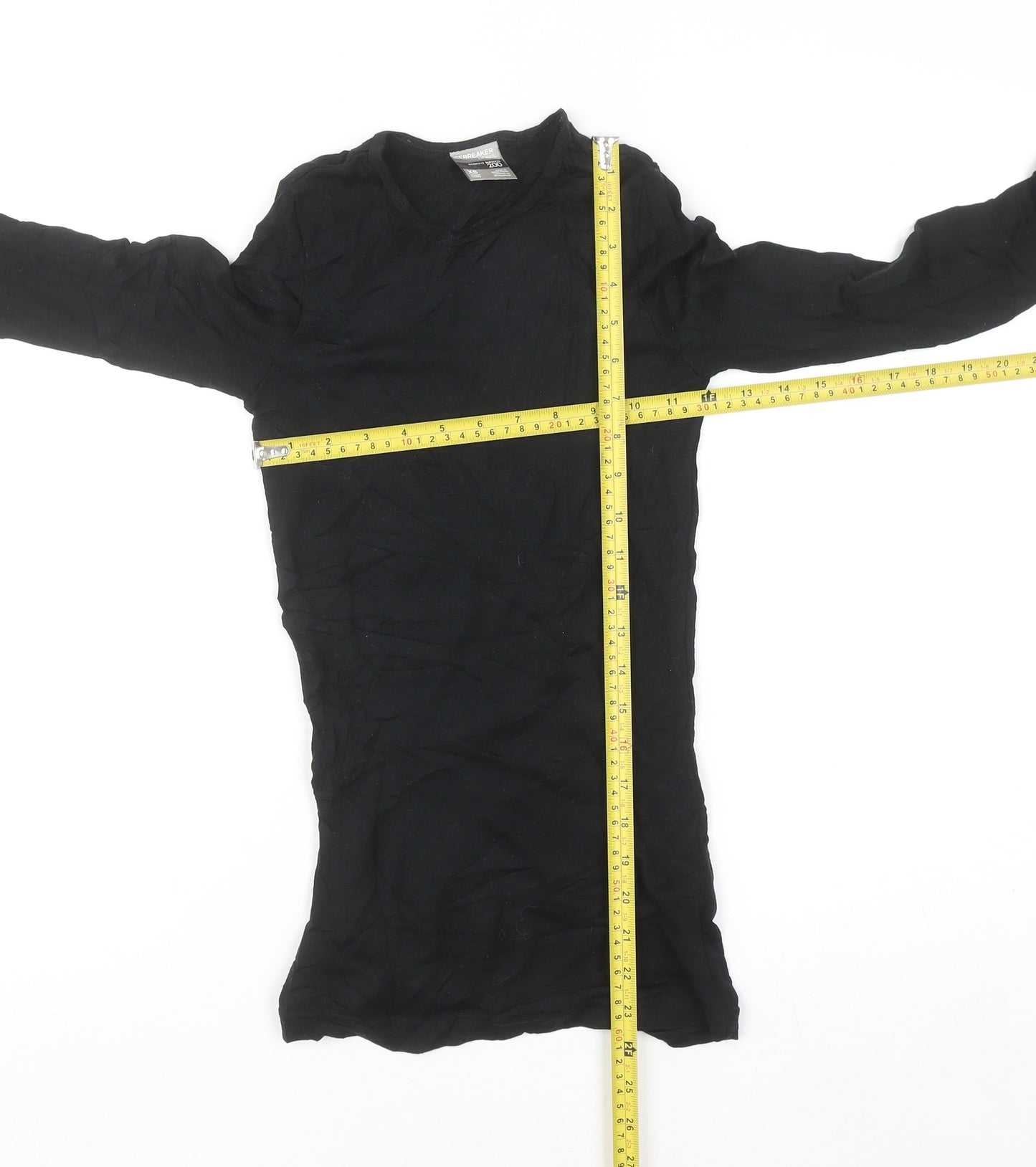 Icebreaker Women's Black XS Merino Wool Long Sleeve Thermal Top