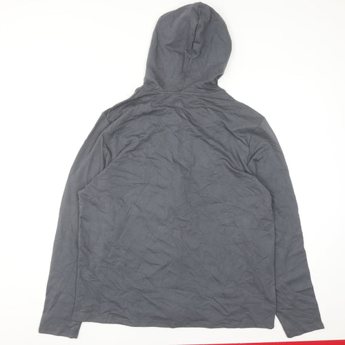 Studio Nightwear Men's Grey Hooded Robe XL Soft Cotton Blend Zip Up