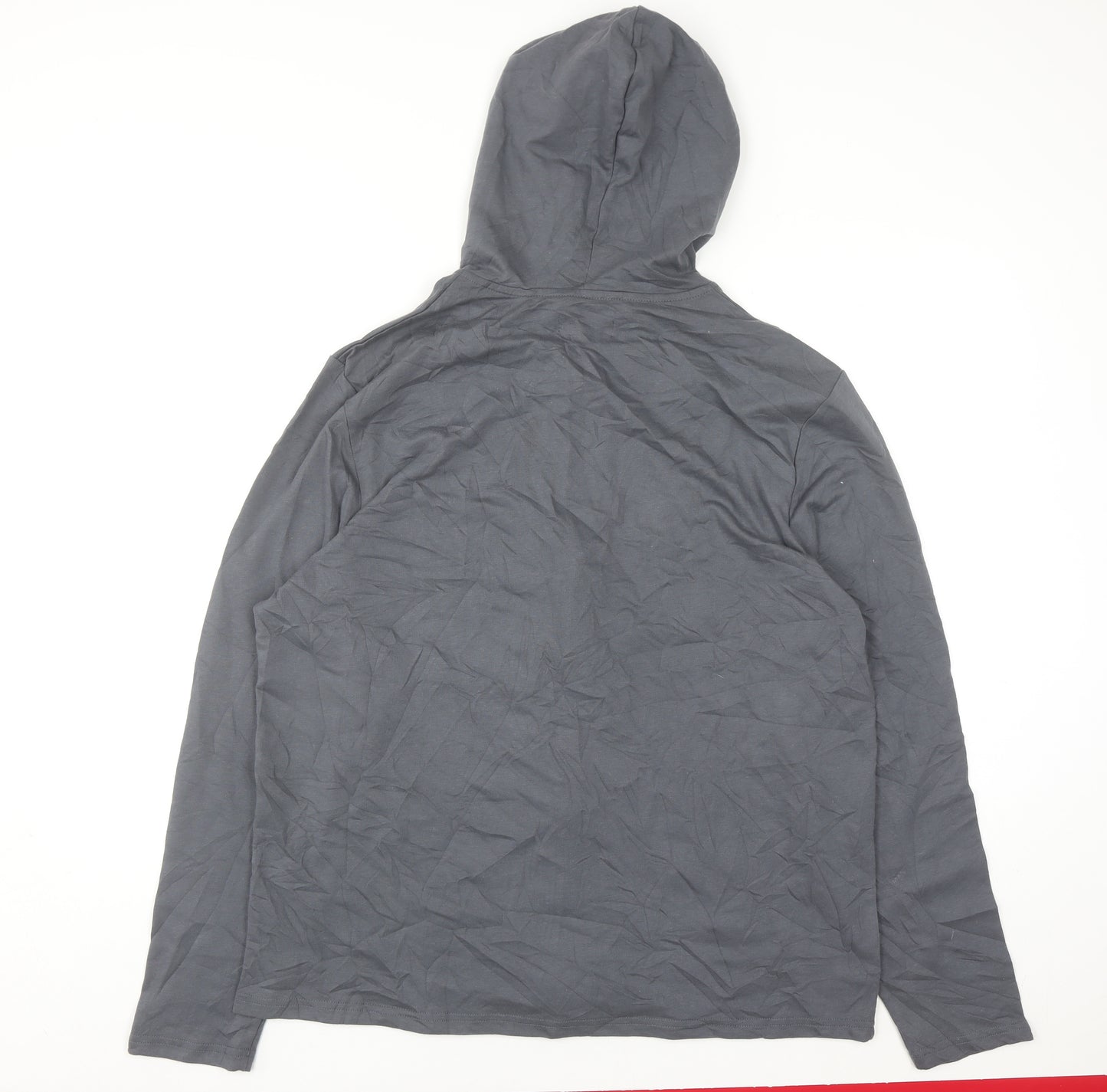 Studio Nightwear Men's Grey Hooded Robe XL Soft Cotton Blend Zip Up
