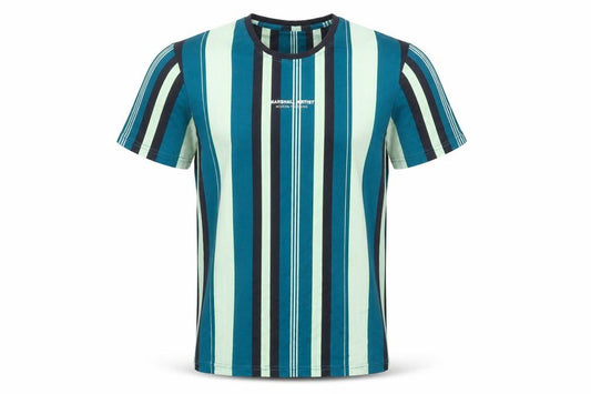 Front view of Marshall Artist Men's Multicoloured Striped Crew Neck T-Shirt M