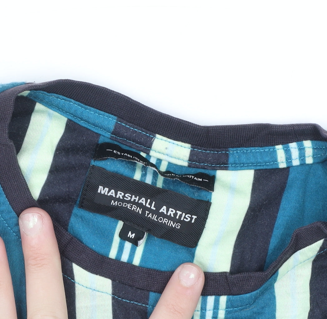 Marshall Artist Men's Multicoloured Striped Crew Neck T-Shirt M