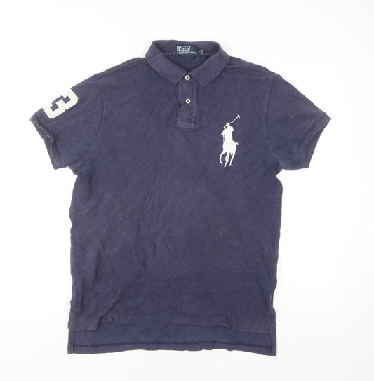 Ralph Lauren Men's Blue Polo Shirt M Regular Fit Cotton