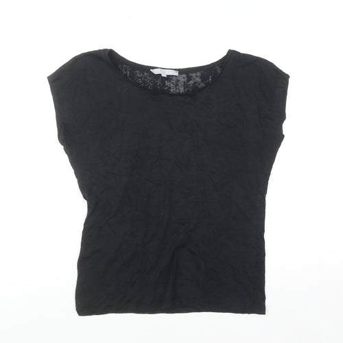 Etam Women's Black Basic Boat Neck Sleeveless Cotton T-Shirt Size S
