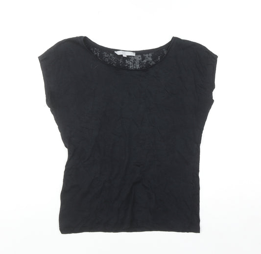 Etam Women's Black Basic Boat Neck Sleeveless Cotton T-Shirt Size S