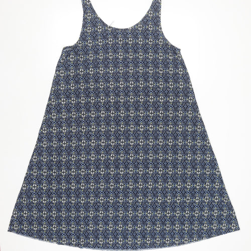 s.Oliver Women's Blue Geometric A-Line Dress Size 10