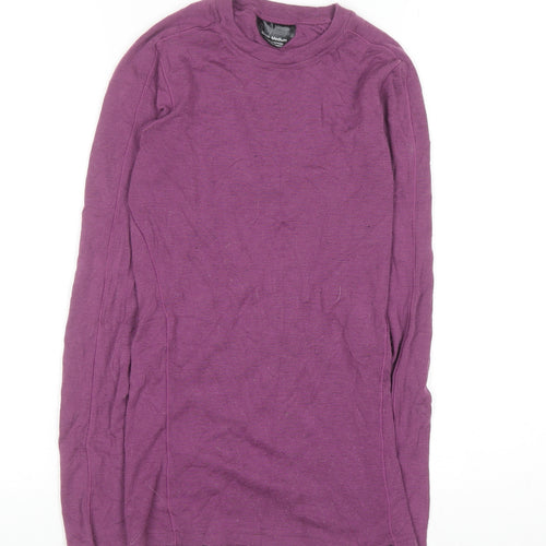 North Ridge Womens Purple Merino Wool Long Sleeve Pullover Jumper S
