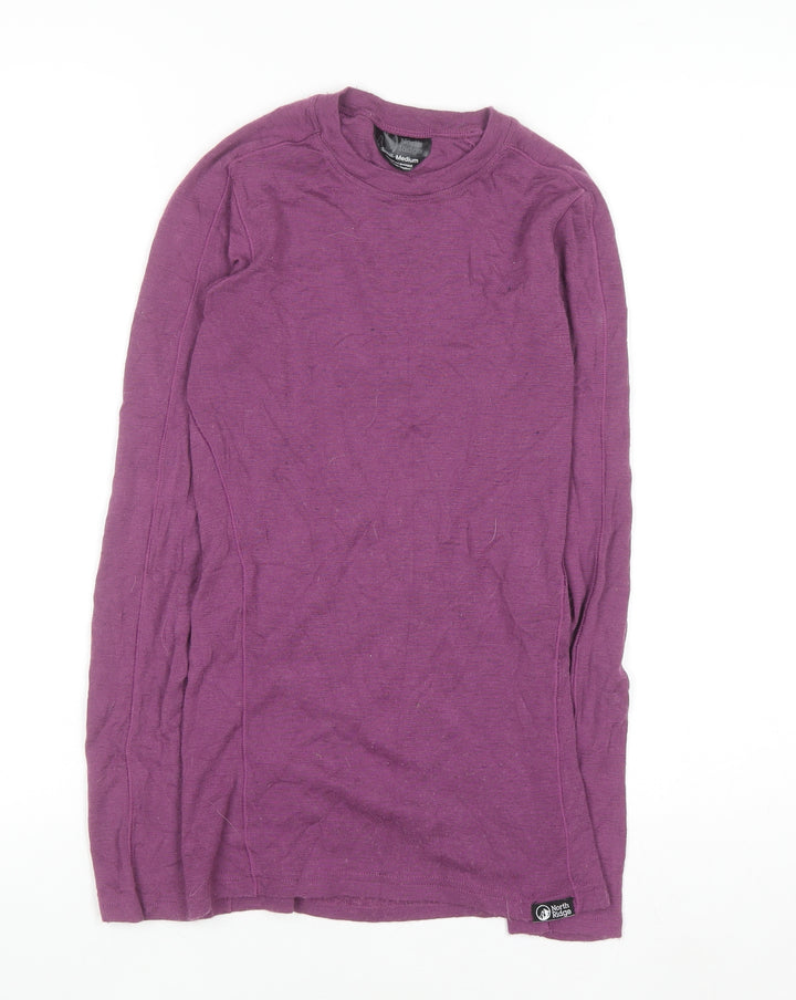 North Ridge Womens Purple Merino Wool Long Sleeve Pullover Jumper S