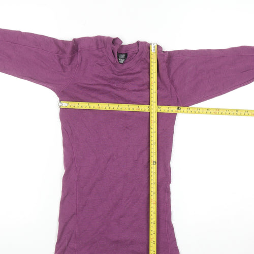 North Ridge Womens Purple Merino Wool Long Sleeve Pullover Jumper S