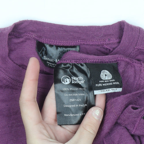 North Ridge Womens Purple Merino Wool Long Sleeve Pullover Jumper S