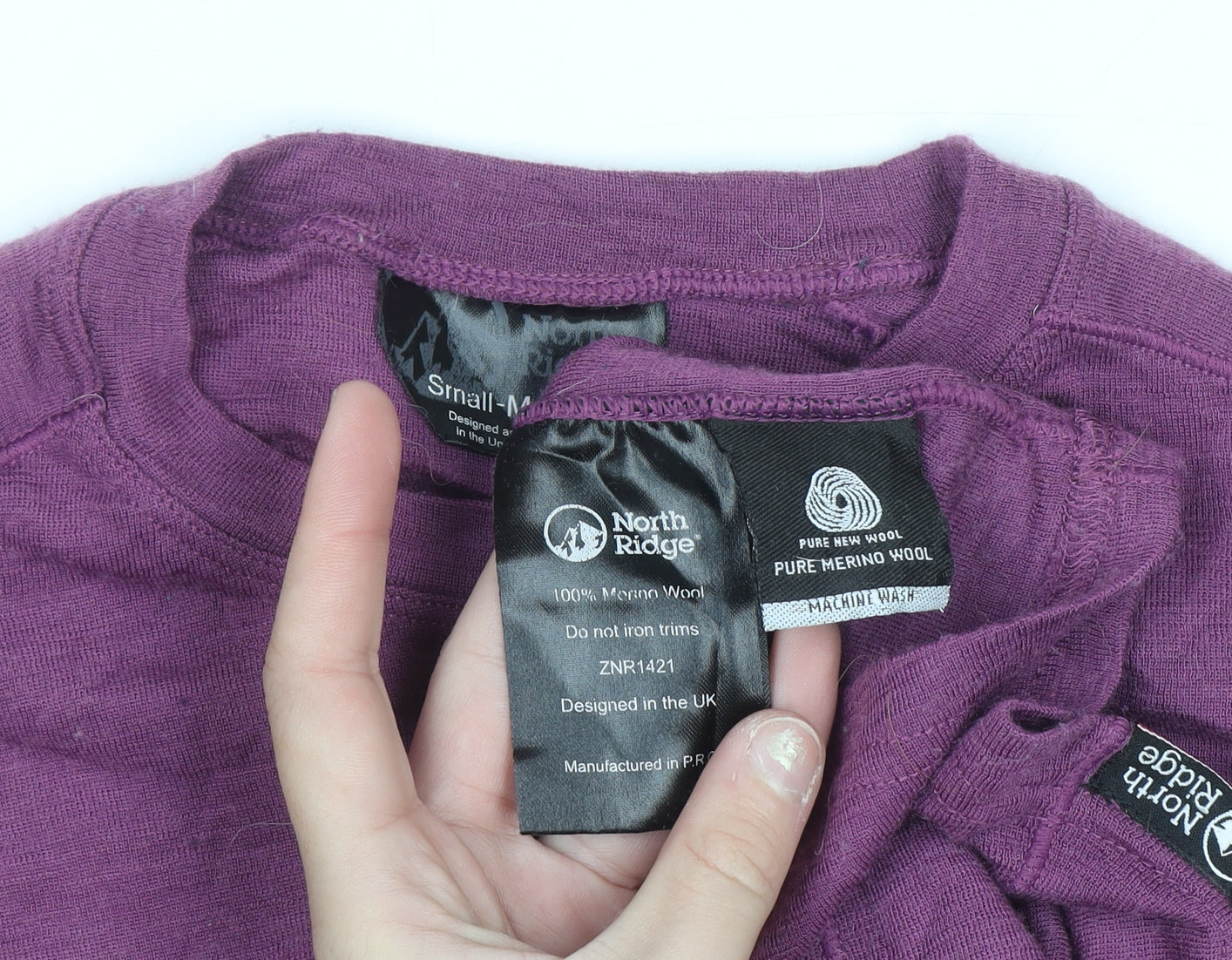 North Ridge Womens Purple Merino Wool Long Sleeve Pullover Jumper S