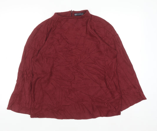 Marks and Spencer Women's Red High Neck Knit Jumper Size 14