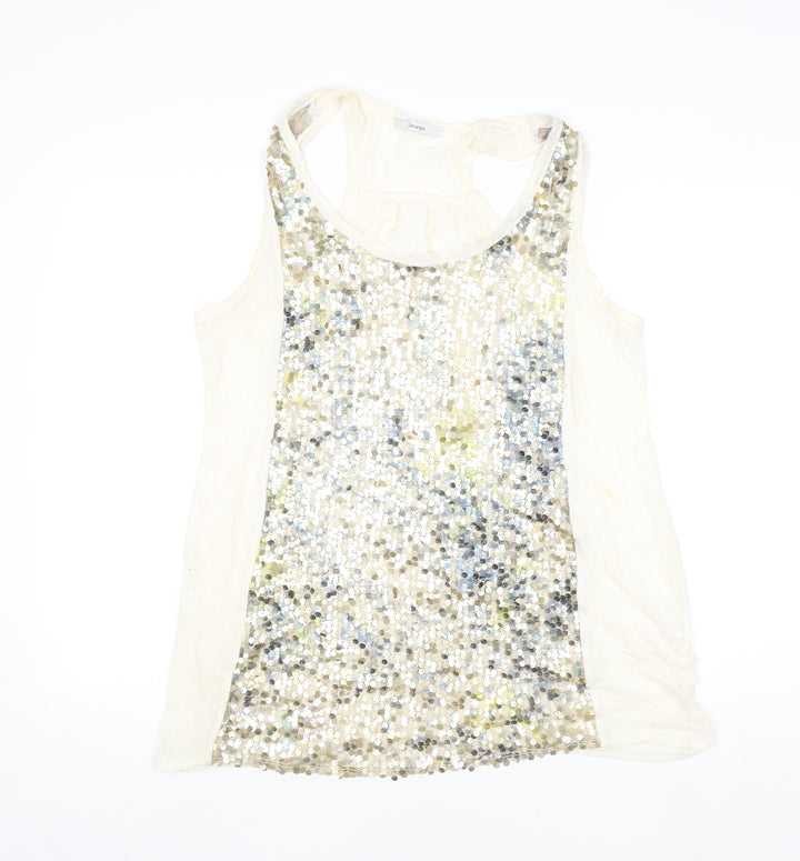 George Women's Ivory Sequin Tank Top Size 20 Camisole Style