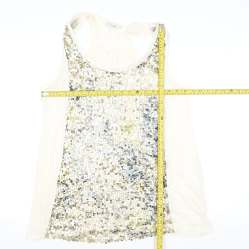 George Women's Ivory Sequin Tank Top Size 20 Camisole Style