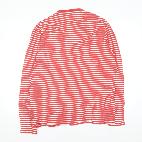 Aubin & Wills Men’s Red Striped Long Sleeve Cotton Top Size L