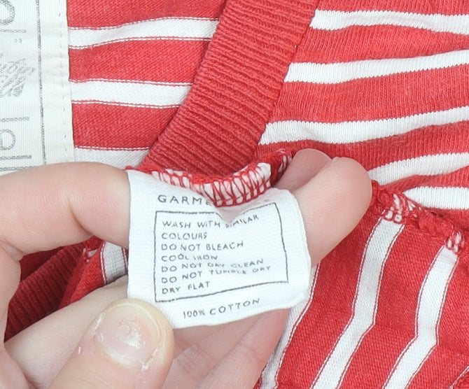 Aubin & Wills Men’s Red Striped Long Sleeve Cotton Top Size L