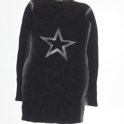 F&F Women’s Black Star Bodycon Jersey Dress Size 8
