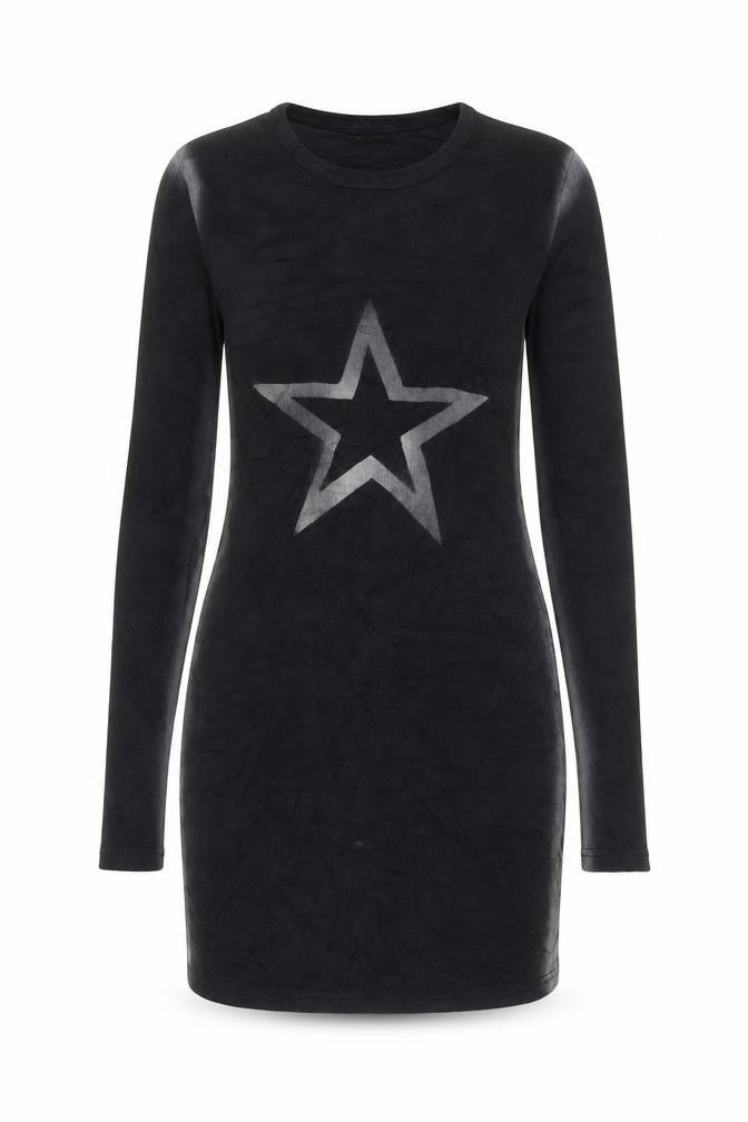 F&F Women’s Black Star Bodycon Jersey Dress Size 8