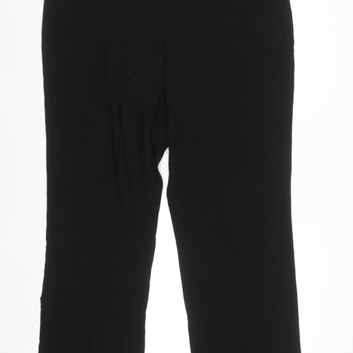 Yours Women Black Size 18 Wide-Leg Stretch Trousers