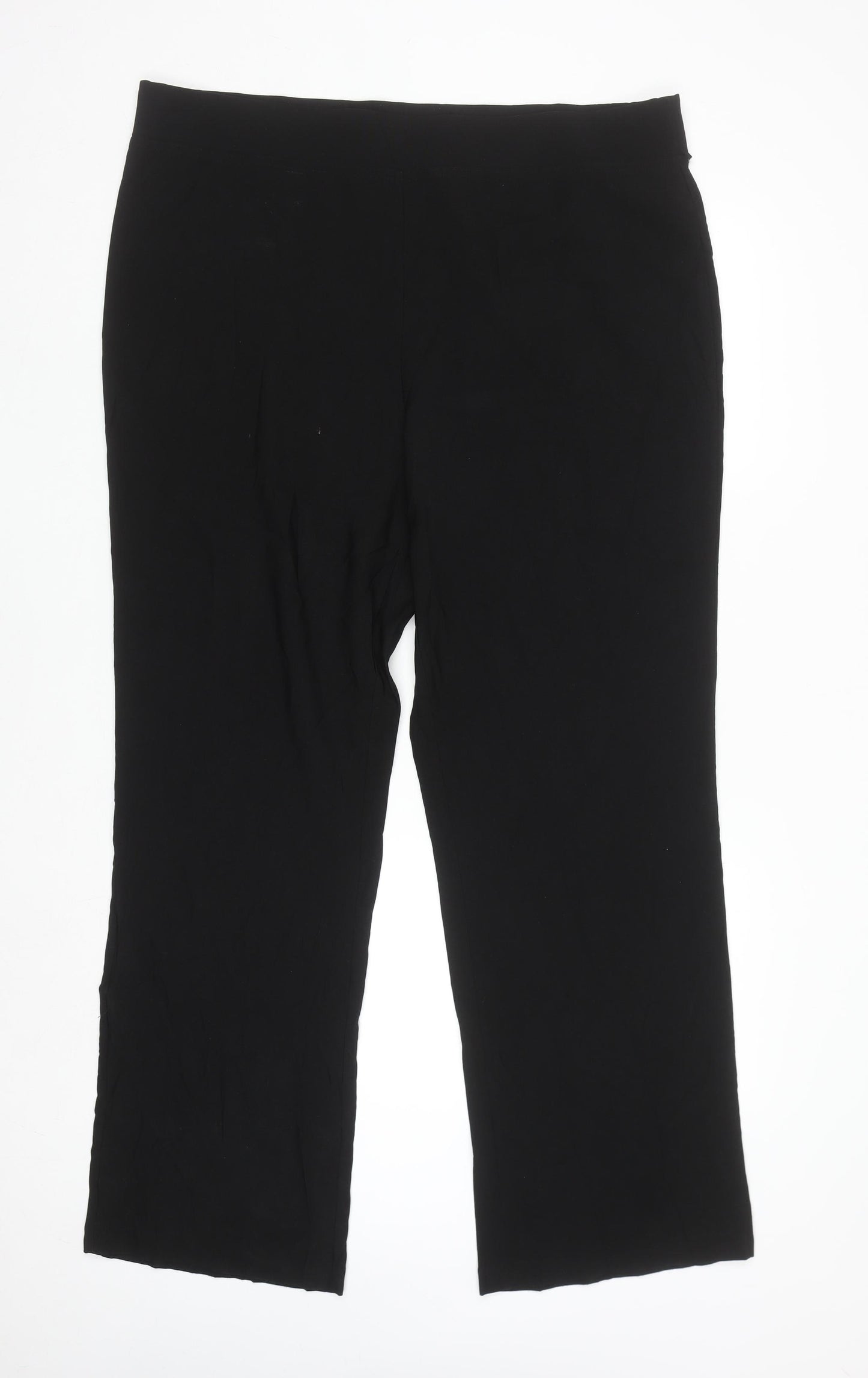 Yours Women Black Size 18 Wide-Leg Stretch Trousers