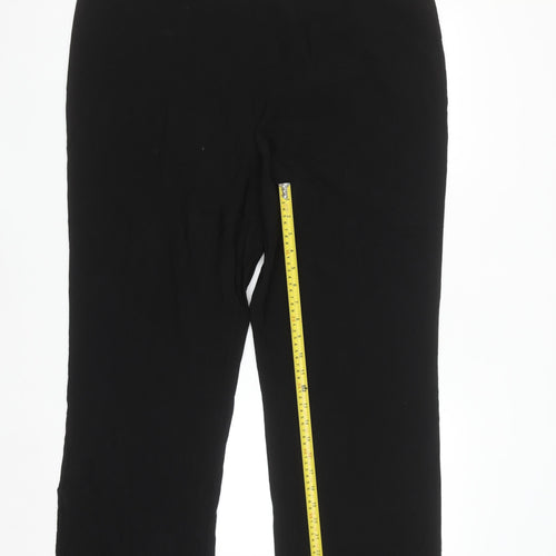 Yours Women Black Size 18 Wide-Leg Stretch Trousers