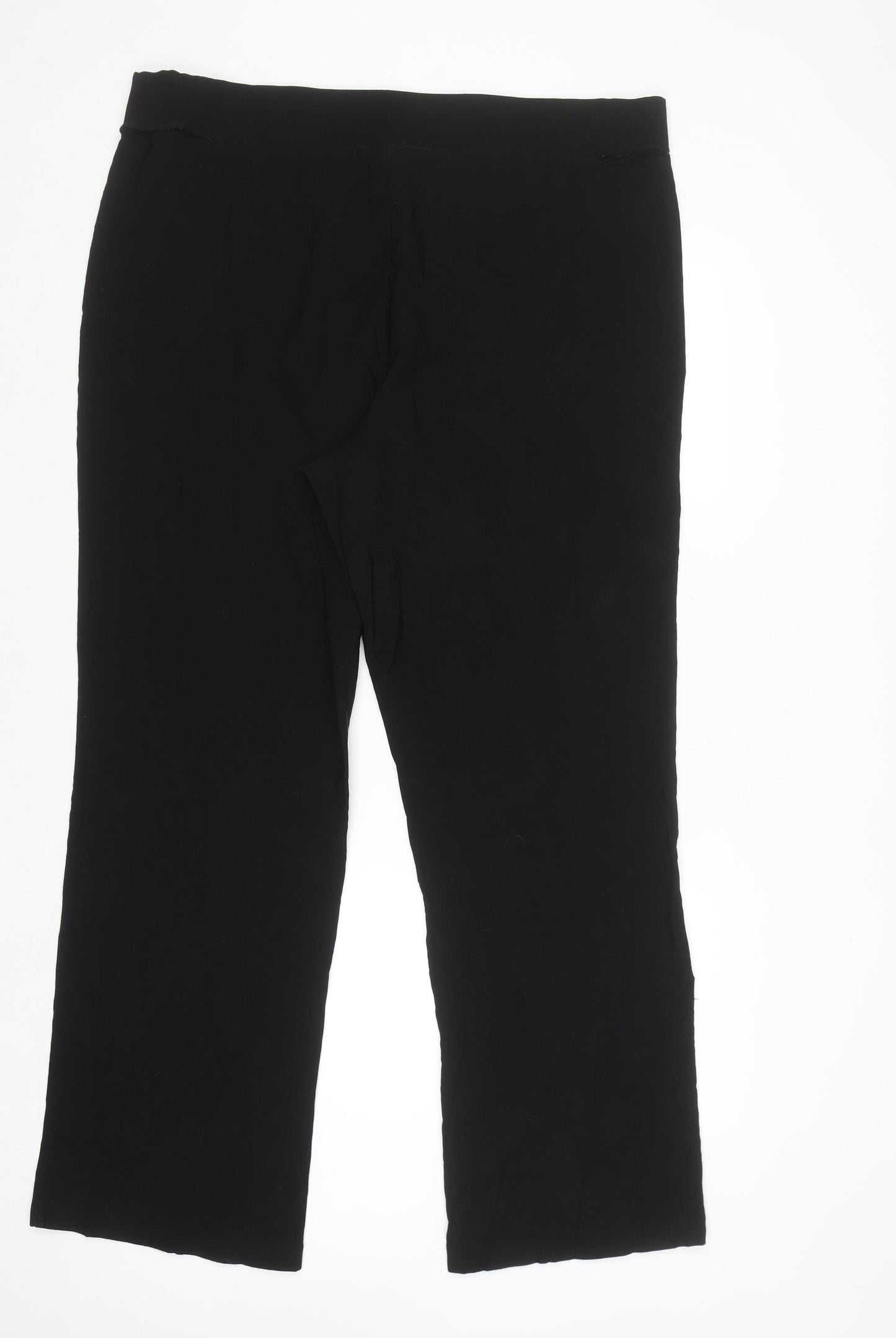 Yours Women Black Size 18 Wide-Leg Stretch Trousers