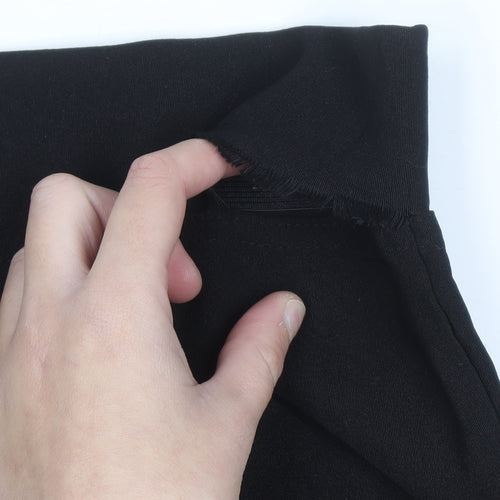 Yours Women Black Size 18 Wide-Leg Stretch Trousers