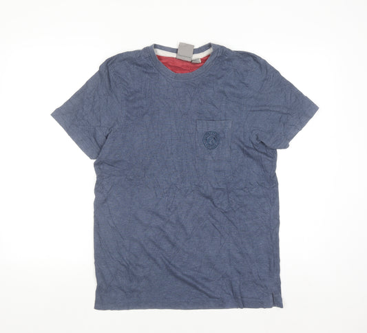 TOG24 Men's Blue Cotton Blend Short Sleeve Crew Neck T-Shirt Size S