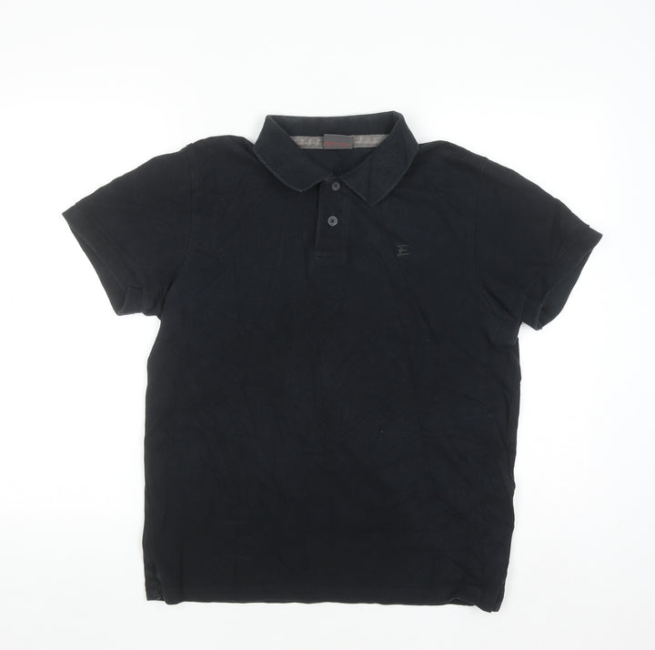 Esprit Men's Black Cotton Polo Shirt Regular Fit M