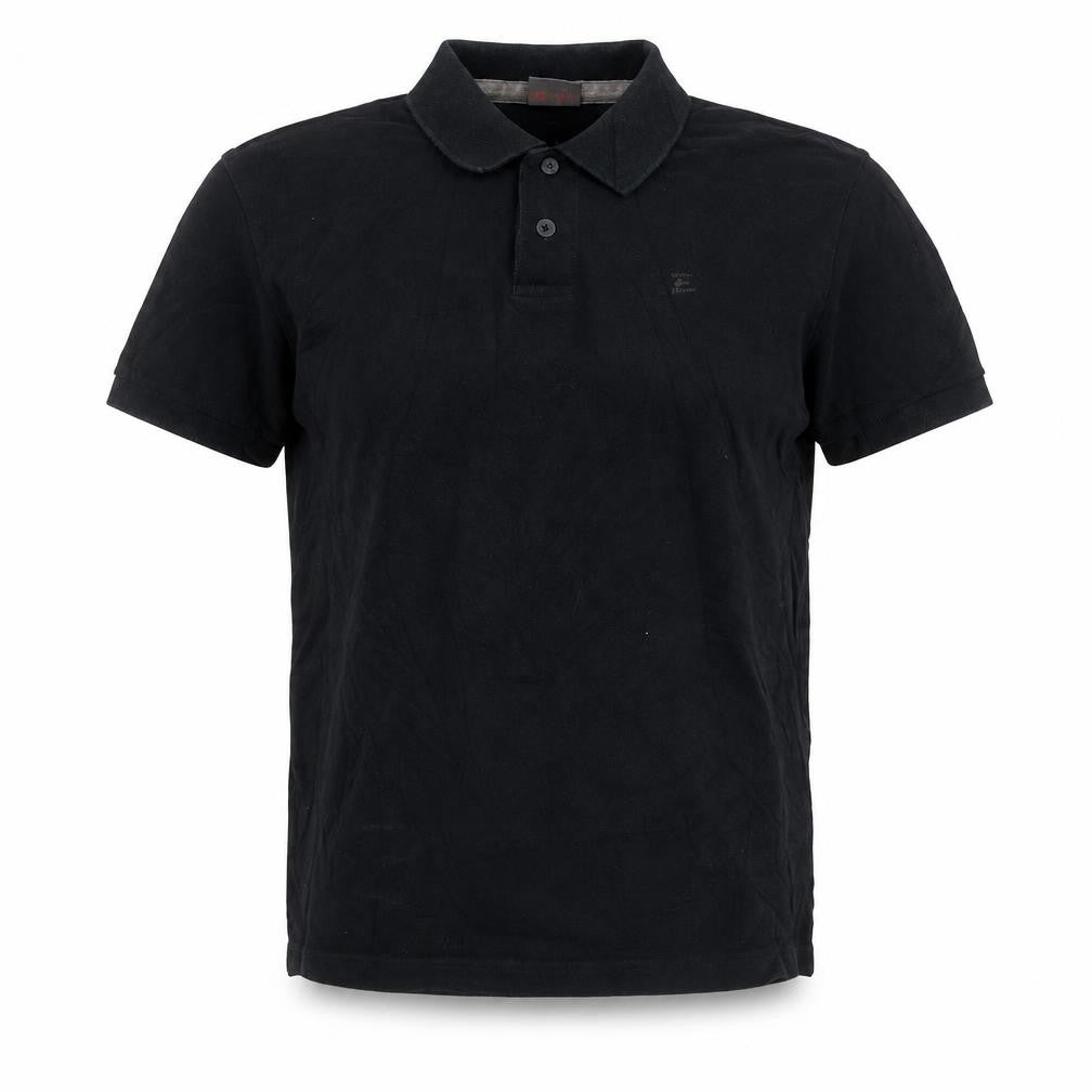 Front view of ESPRIT Men's Black Cotton Polo Shirt Regular Fit M