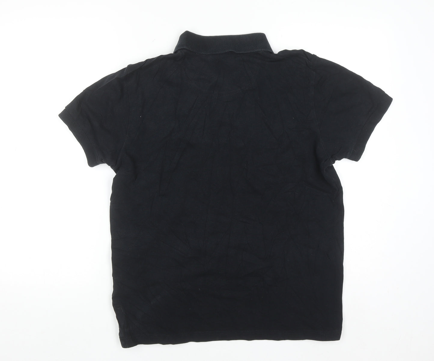 Esprit Men's Black Cotton Polo Shirt Regular Fit M