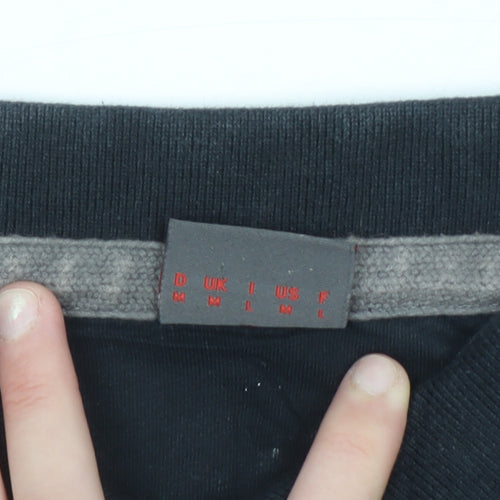 Esprit Men's Black Cotton Polo Shirt Regular Fit M