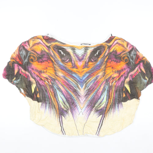 Warehouse Women’s Multicoloured Animal Print Relaxed Fit T-Shirt Size M