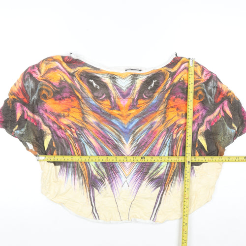 Warehouse Women’s Multicoloured Animal Print Relaxed Fit T-Shirt Size M