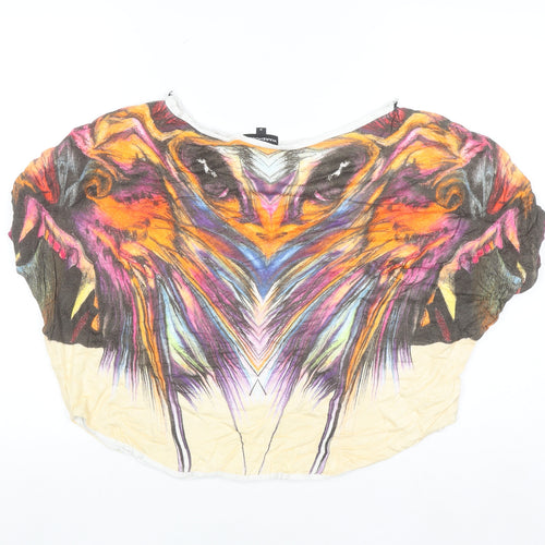 Warehouse Women’s Multicoloured Animal Print Relaxed Fit T-Shirt Size M