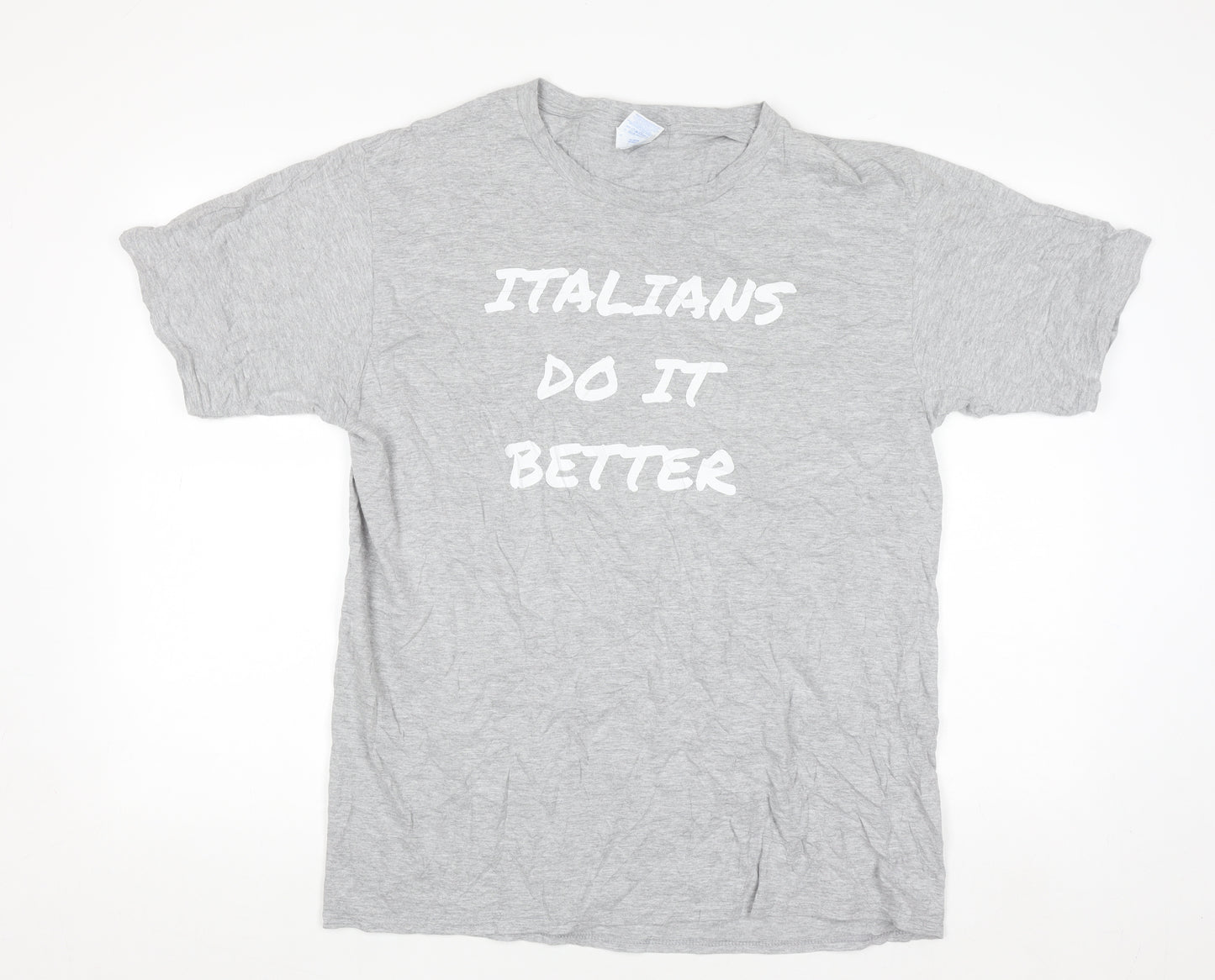 Port & Company Men's Grey 'Italians Do It Better' Graphic T-Shirt L