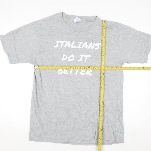Port & Company Men's Grey 'Italians Do It Better' Graphic T-Shirt L