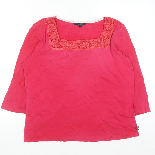 Maine New England Women's Pink 3/4 Sleeve Cotton Tunic Blouse Size 18