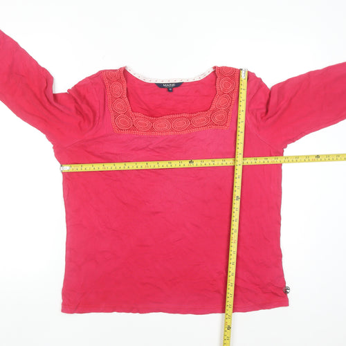 Maine New England Women's Pink 3/4 Sleeve Cotton Tunic Blouse Size 18