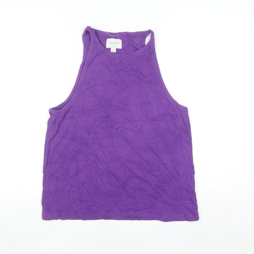 Next Women's Purple Cotton Elastane Tank Top UK 18