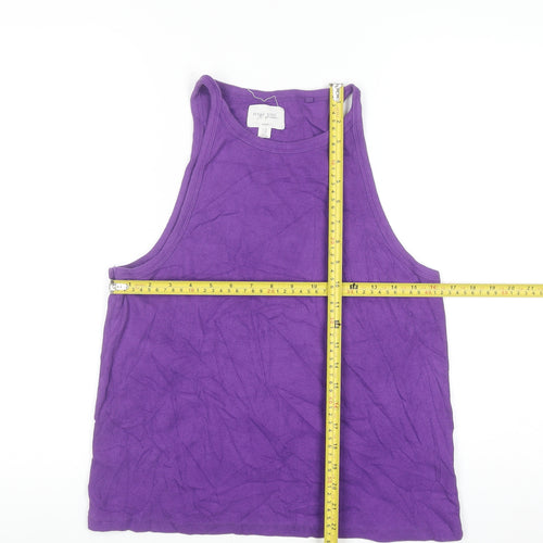 Next Women's Purple Cotton Elastane Tank Top UK 18