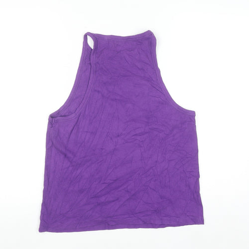 Next Women's Purple Cotton Elastane Tank Top UK 18