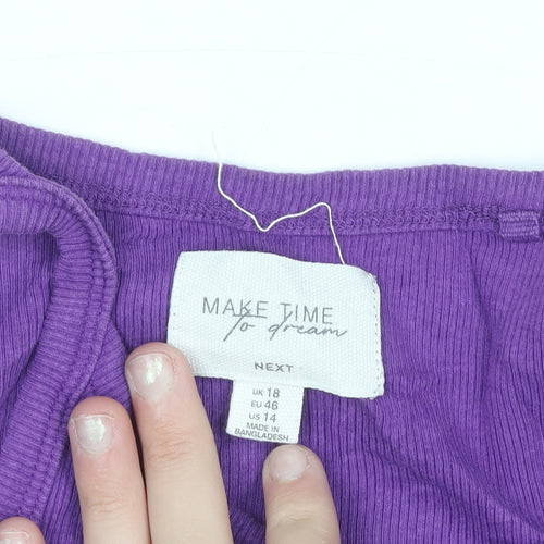 Next Women's Purple Cotton Elastane Tank Top UK 18