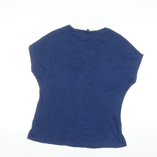 Bonmarché Women's Blue Embroidered Jersey T-Shirt Size 10