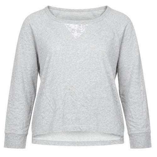 Gap Women Grey Sequin Crew Neck Pullover Sweatshirt M