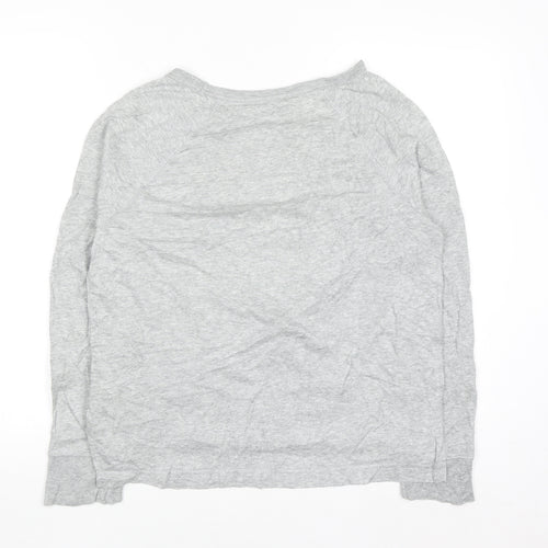 Gap Women Grey Sequin Crew Neck Pullover Sweatshirt M